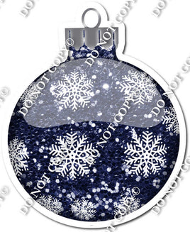 Sparkle Navy Blue - Snowflakes - Christmas Ornament / Ball w/ Variants