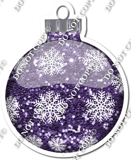 Sparkle Purple - Snowflakes - Christmas Ornament / Ball w/ Variants
