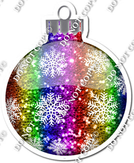 Sparkle Rainbow - Snowflakes - Christmas Ornament / Ball w/ Variants