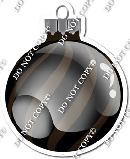 Flat Black & Chocolate - Horizontal Swirl - Christmas Ornament / Ball w/ Variants