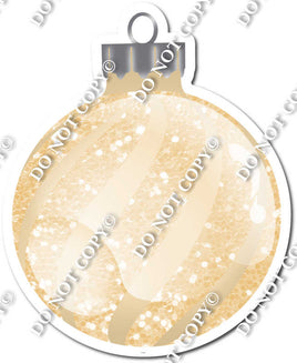 Sparkle Champagne - Horizontal Swirls - Christmas Ornament / Ball w/ Variants