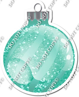 Sparkle Mint - Horizontal Swirls - Christmas Ornament / Ball w/ Variants