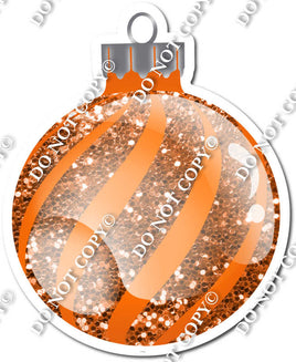Sparkle Orange - Horizontal Swirls - Christmas Ornament / Ball w/ Variants