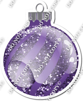 Sparkle Purple - Horizontal Swirls - Christmas Ornament / Ball w/ Variants