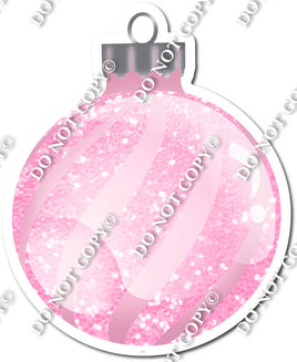 Sparkle Baby Pink - Horizontal Swirls - Christmas Ornament / Ball w/ Variants