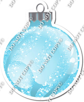 Sparkle Baby Blue - Horizontal Swirls - Christmas Ornament / Ball w/ Variants