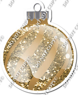 Sparkle Gold - Horizontal Swirls - Christmas Ornament / Ball w/ Variants