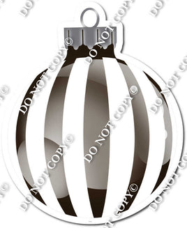 Flat White & Chocolate - Vertical Lines - Christmas Ornament / Ball w/ Variants