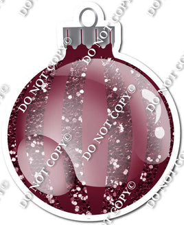 Sparkle Burgundy - Vertical Lines - Christmas Ornament / Ball w/ Variants