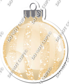 Sparkle Champagne - Vertical Lines - Christmas Ornament / Ball w/ Variants