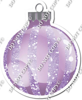 Sparkle Lavender - Vertical Lines - Christmas Ornament / Ball w/ Variants