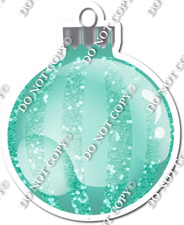 Sparkle Mint - Vertical Lines - Christmas Ornament / Ball w/ Variants