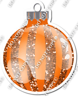 Sparkle Orange - Vertical Lines - Christmas Ornament / Ball w/ Variants