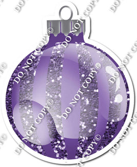 Sparkle Purple - Vertical Lines - Christmas Ornament / Ball w/ Variants