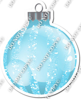 Sparkle Baby Blue - Vertical Lines - Christmas Ornament / Ball w/ Variants