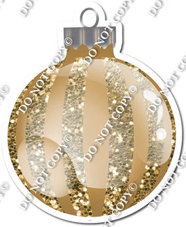 Sparkle Gold - Vertical Lines - Christmas Ornament / Ball w/ Variants