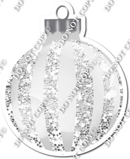 Sparkle Light Silver- Vertical Lines - Christmas Ornament / Ball w/ Variants