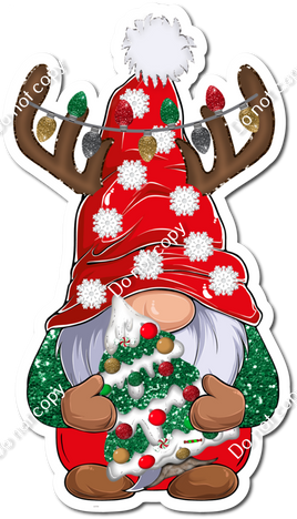 Gnome - Red Hat with Reindeer Horns w/ Variants