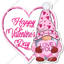 Happy Valentines Day Gnome Heart Statement