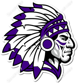Purple - Indian Chief Profile General Mascot