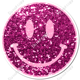 Sparkle Baby Pink & Hot Pink Smiley Face w/ Variants