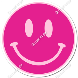 Flat Baby Pink & Hot Pink Smiley Face w/ Variants
