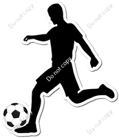 Boy Kicking Soccer Ball Silhouette w/ variant