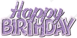 Lavender - Cursive & BB Happy Birthday Statement