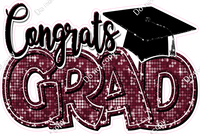 Burgundy - Disco - Congrats Grad Statement w/ Variants