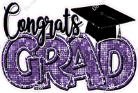 Purple - Disco - Congrats Grad Statement w/ Variants