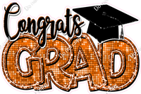 Orange - Disco - Congrats Grad Statement w/ Variants