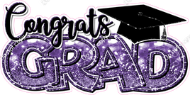 Purple - Bokeh - Congrats Grad Statement w/ Variants