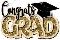 Gold - Sparkle - Congrats Grad Statement w/ Variants