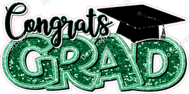 Green - Sparkle - Congrats Grad Statement w/ Variants
