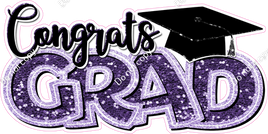 Purple - Sparkle - Congrats Grad Statement w/ Variants