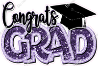 Purple - Sparkle - Congrats Grad Statement w/ Variants