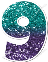 30" Individuals - Teal / Purple Ombre Sparkle