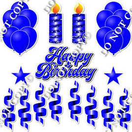 15 pc Flat Blue HBD Flair Package