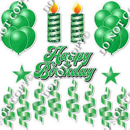 15 pc Flat Green HBD Flair Package