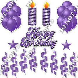 15 pc Flat Purple HBD Flair Package