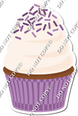 Flat Lavender Cupcake