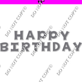 18" KG 13 pc Flat Grey - Happy Birthday Set