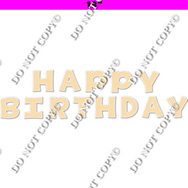 18" KG 13 pc Flat Champagne - Happy Birthday Set