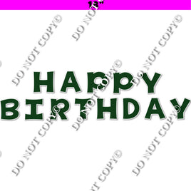18" KG 13 pc Flat Hunter Green - Happy Birthday Set