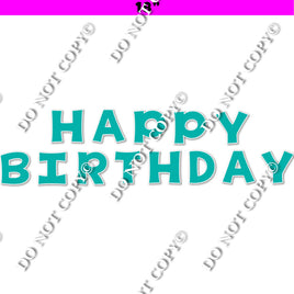 18" KG 13 pc Flat Teal - Happy Birthday Set