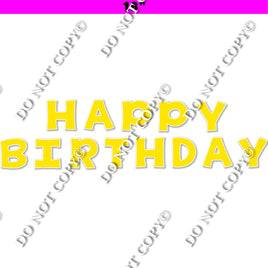 18" KG 13 pc Flat Yellow - Happy Birthday Set