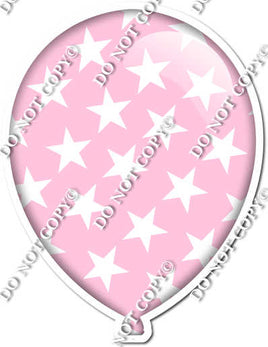 Flat Baby Pink with Star Pattern Balloon