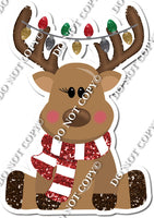 Sitting Reindeer with Red Scarf w/ Variants