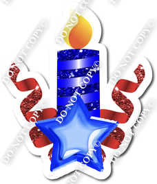 Blue & Red Cake Topper