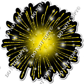 Yellow Firework - Black Background w/ Variants